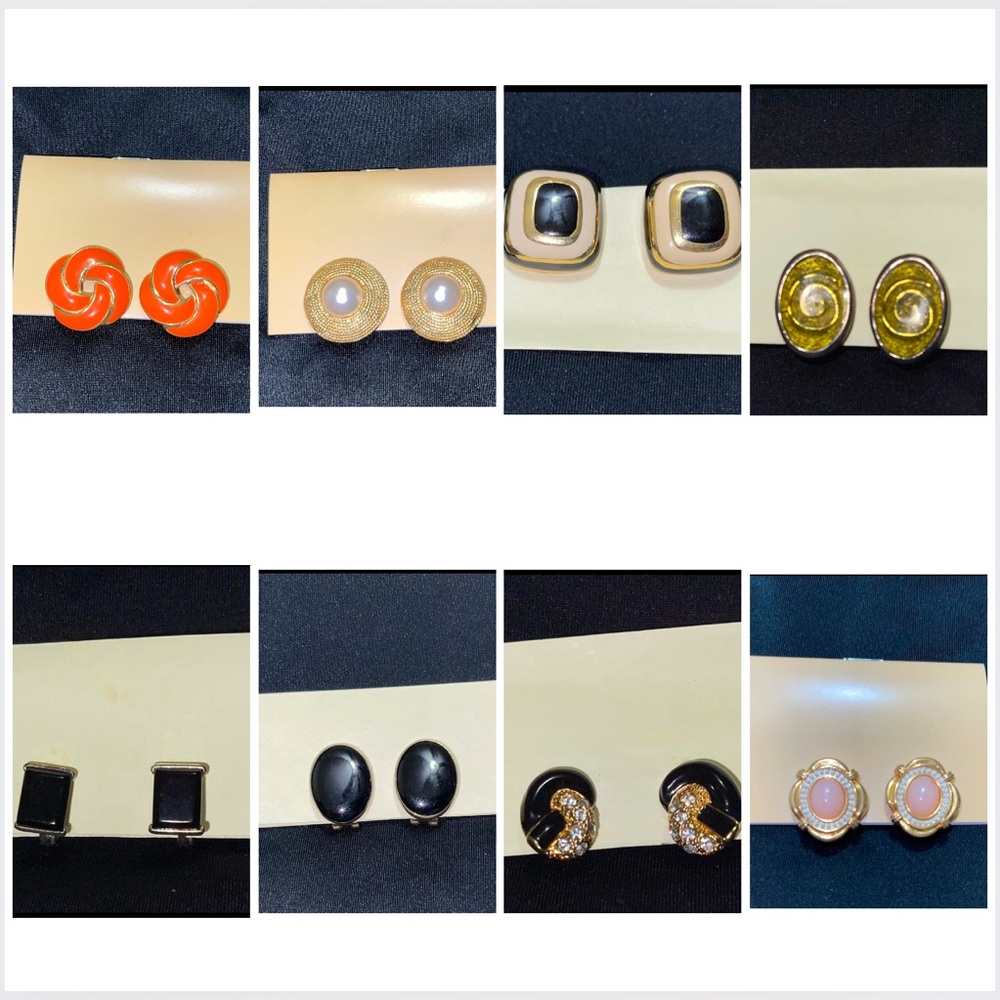 8 Clip On Earrings Bundle of Vintage Earrings